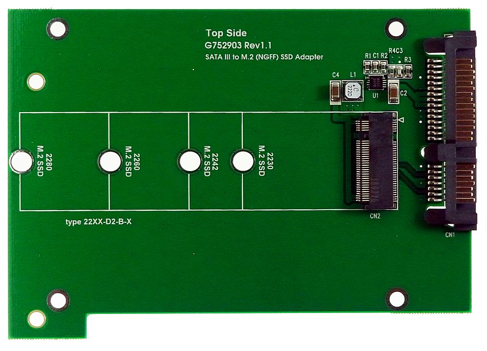 SATA3.0-Adapter mit einer Aufnahme für eine M.2 SSD