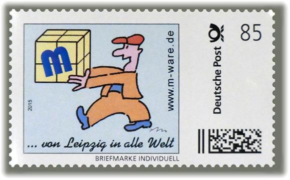 Motiv Europäer 2015, 85 Cent, Cartoon-Briefmarken-Serie "... von Leipzig in alle Welt"