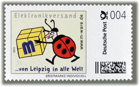 Motiv Marienkäfer gehend 2015, 4 Cent, Ergänzungsmarke, Cartoon-Briefmarken-Serie "... von Leipzig in alle Welt"
