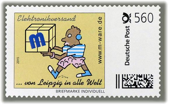 Motiv Afrikaner 2015, 560 Cent, Cartoon-Briefmarken-Serie "... von Leipzig in alle Welt"