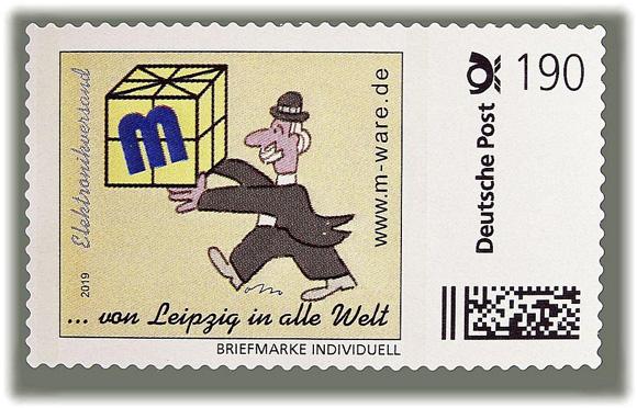 Motiv Lord 2019, 190 Cent, Cartoon-Briefmarke, Serie "... von Leipzig in alle Welt"