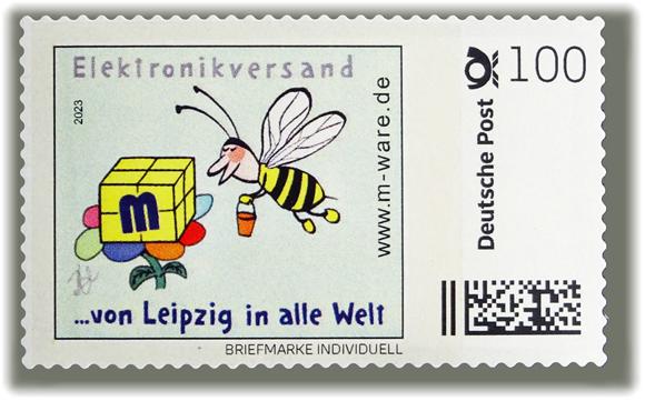 Motiv Biene, 100 Cent, Cartoon-Briefmarke, Serie "... von Leipzig in alle Welt"