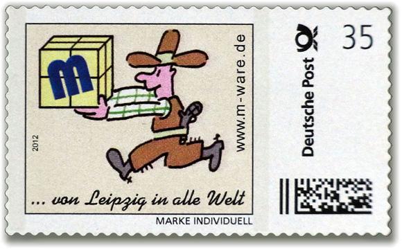 Motiv Cowboy 2012, 35 Cent, Cartoon-Briefmarken-Serie "... von Leipzig in alle Welt"