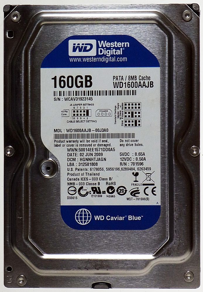 160GB HDD WD Caviar Blue WD1600AAJB IDE